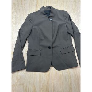 Lafayette 148 New York Womens 12 Brown 2 Button Front Wool Blend Blazer Lined